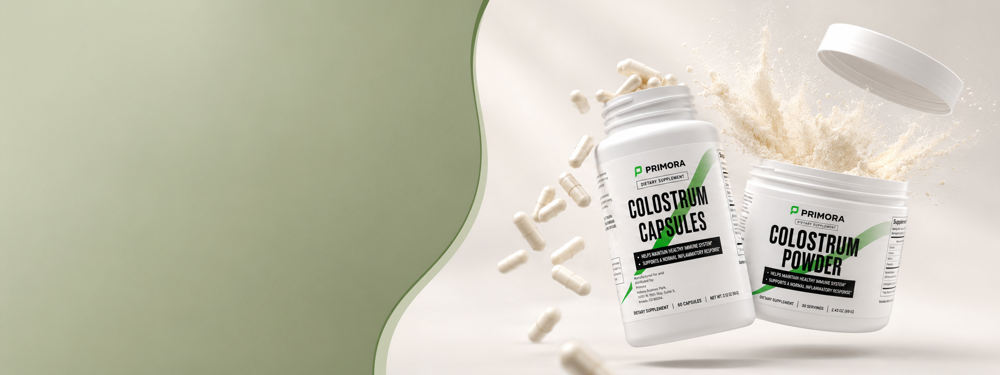 Primora Colostrum Capsules and Colostrum Powder